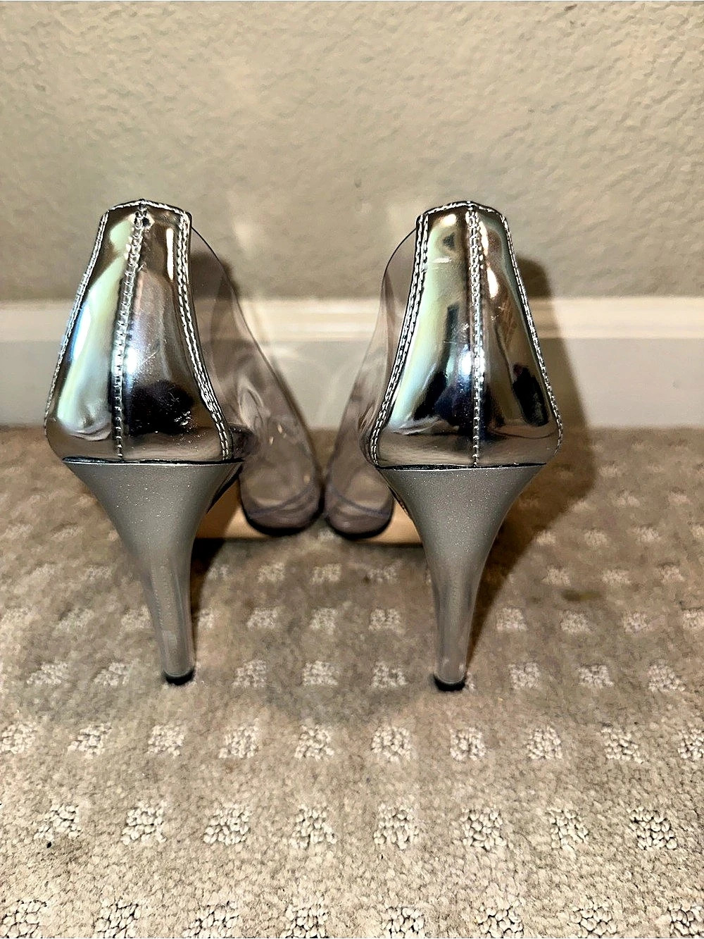 Good American Metallic Silver Pointed Toe Pumps Women's 8.5 - Picture 4 of 7